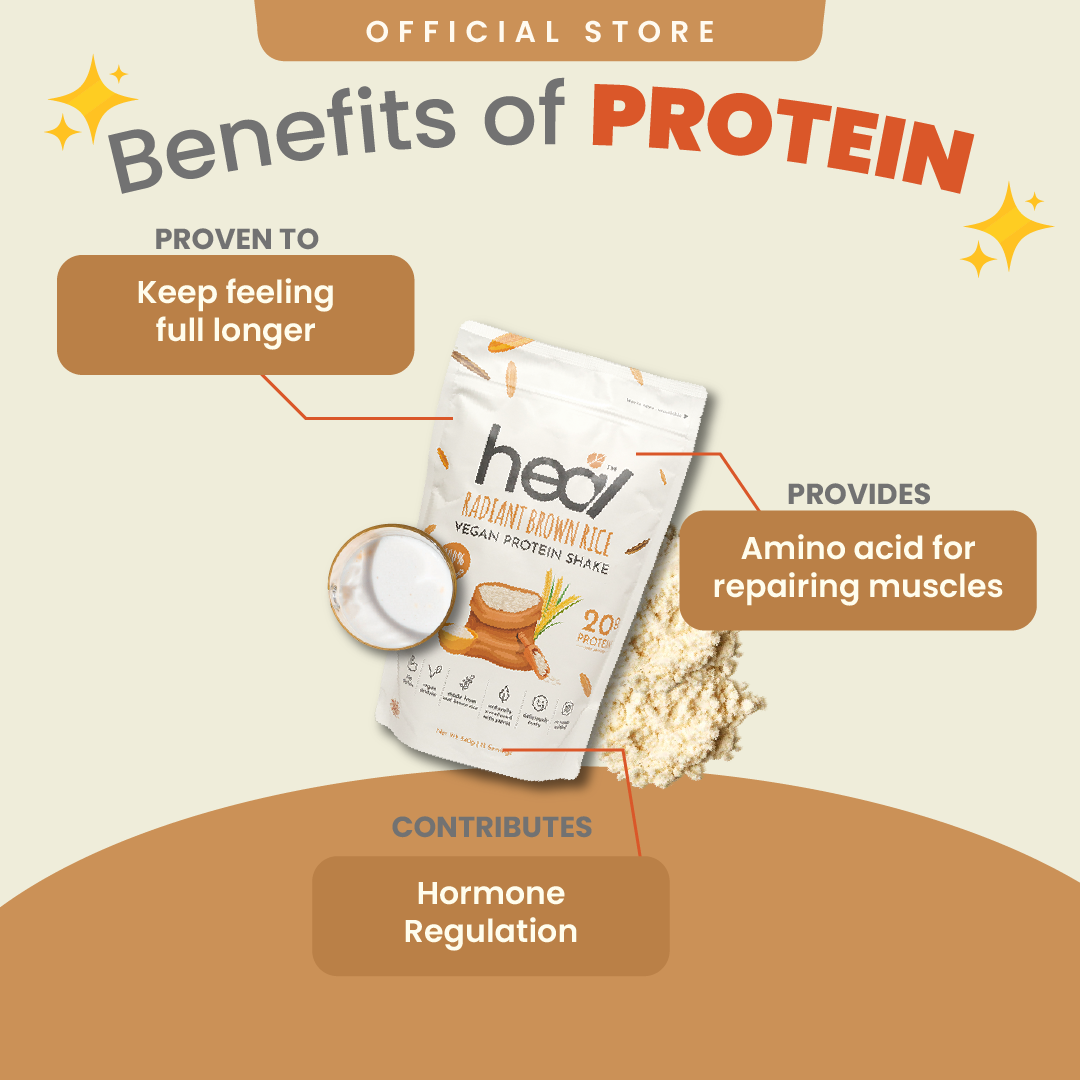 Heal Radiant Brown Rice Vegan Protein Shake, (540g - 15 Servings) Value Pack